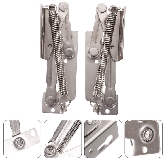 HEMOTON 2 Pair Spring Loaded Hinge Door Hinges Lid Support Hinges Self Closing Door Hinges