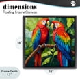 thumbnail image 4 of Stupell Industries Coastal Tropical Parrot Pair Black Floating Frame Canvas Art, 18 x 18, by Petals Prints Design, 4 of 8