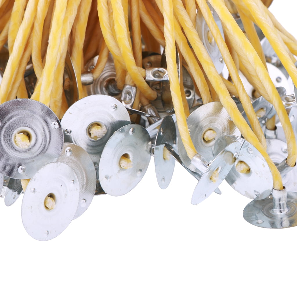 FVDPWYE 150 Pieces 20cm Beeswax Candle Wicks With Sustainers For DIY Candle Making