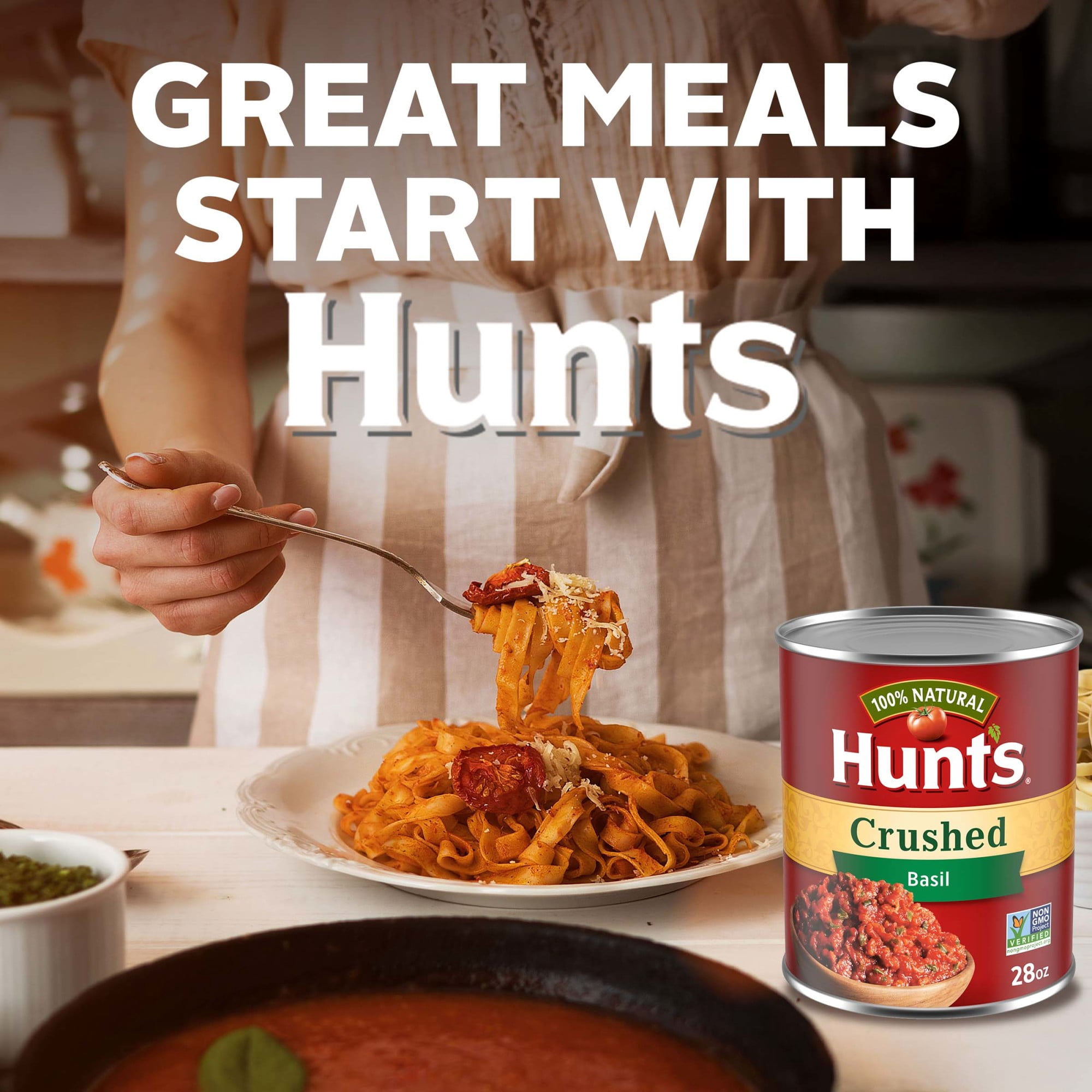 Hunt’s Crushed Tomatoes with Basil, Perfect for Chili & Soups, 28 oz. Can