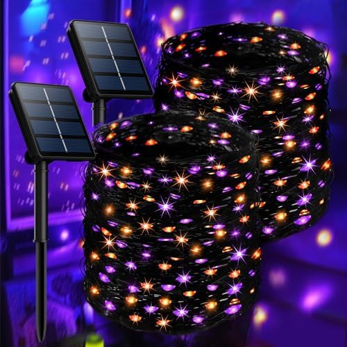 2-Pack 400LED Solar Halloween Lights: Orange/purple (8 modes; waterproof), 205 – Tools & Hardware Other