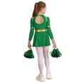 thumbnail image 2 of YIZYIF Girls Cheer Leader Uniform Outfit Off-Shoulder Dress Juniors High School Carnival Festival Cosplay Party Costume Green-A 8, 2 of 7