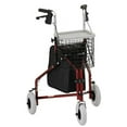 thumbnail image 4 of NOVA Medical Products Traveler 3 Wheel Rollator Walker, All Terrain 8” Wheels, Includes Bag, Basket and Tray, Sky Blue, 1 Count (Pack of 1), 4 of 6