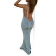 thumbnail image 3 of Franhais Backless Bandage Long Dresses for Club Party Night Gown Vestido Chic Women Elegant Spaghetii Strap Dress Summer Beach, 3 of 9