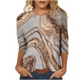 thumbnail image 2 of Hauts pour Femmes Mode pour Femmes T-shirt Ample Imprimé de Pâques Blouse Mi-Longue à Manches 3/4 Col Rond Hauts Décontractés Femmes Hauts Grande Taille en Liquidation, 2 of 5