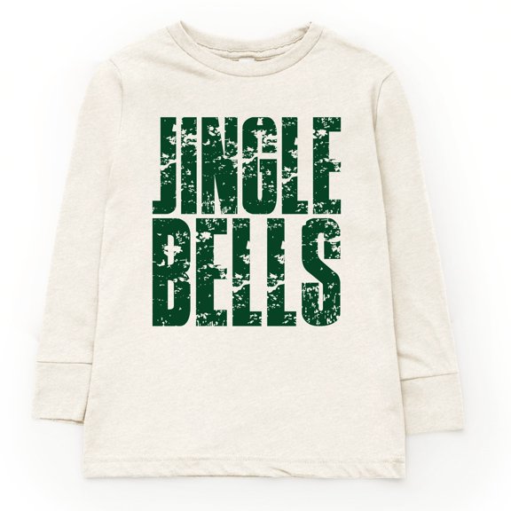 Jingle Bells Block Distressed - Youth Long Sleeve Graphic T-Shirt