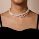 thumbnail image 1 of Collar de perlas simple y creativo, diseño de nicho femenino, cadena de clavícula de tres capas, collar vintage, collar barroco superpuesto, 1 of 6
