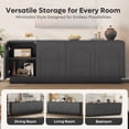 thumbnail image 4 of Bestier Modern TV Stand for TVs up to 70",Push-To-Open Door,Media Console Cabinet with 4 Arched Doors and Curved Corners, Entertainment Center with Adjustable Shelves and Cable Management,Dark Black, 4 of 11