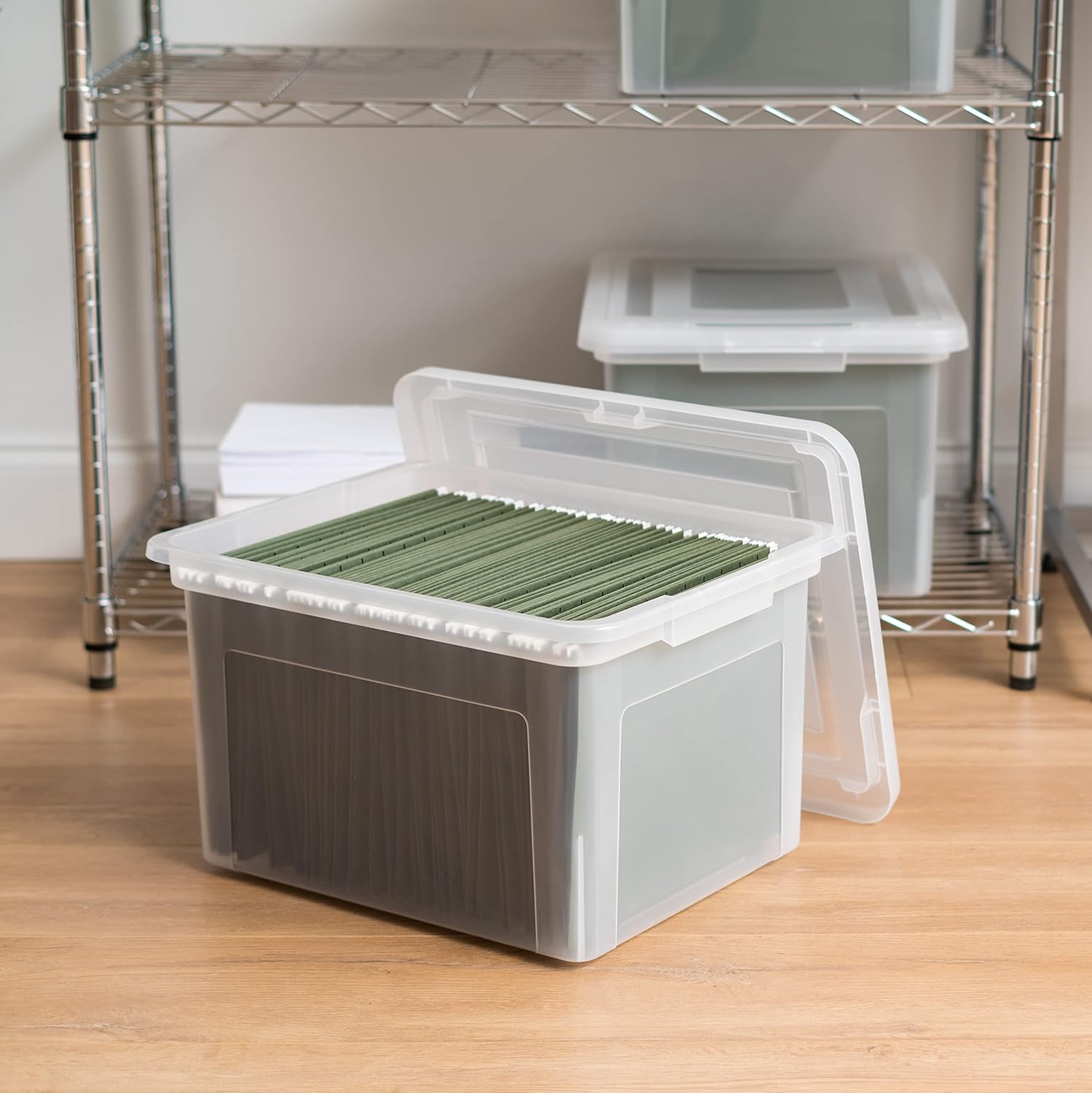IRIS 35 Qt Plastic File Box with Lid, Clear, Letter/Legal photo 2