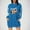 Blue, variant on Generic Game Day Hoodies Dress for Women Football Mom Sweatshirt Football Tunic Fall Long Sleeve Pullover