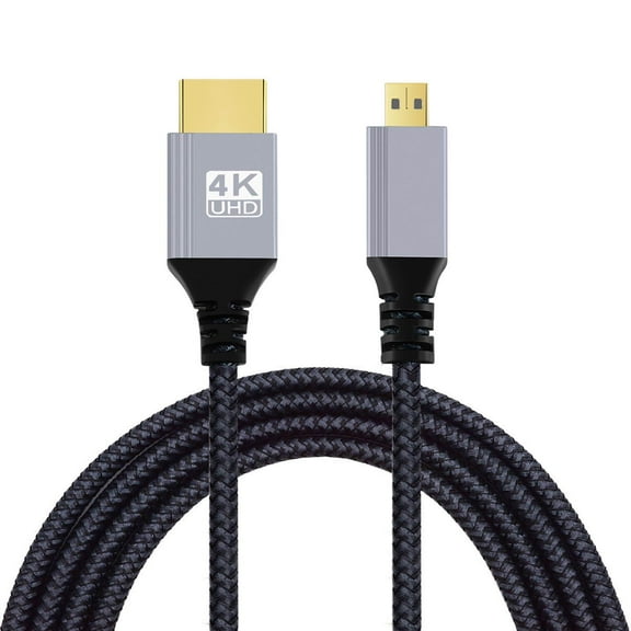 Xiwai 1.0M HDMI 2.0 Male to Micro HDMI Type-D Male 4K 60hz Cable with Sleeve Straight Connector for HDTV Computer Laptop Monitor