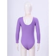 thumbnail image 6 of ZDHoor Girls Long Sleeve Leotard Kids Bodysuit for Dance Gymnastics Costume 3-14 Years Light Purple 5-6, 6 of 7
