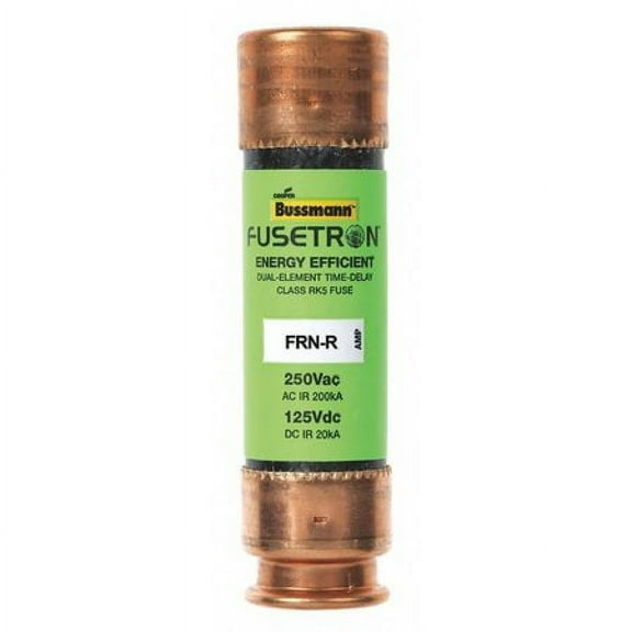 EATON BUSSMANN FRN-R-5 Fuse, Time Delay, 5A, FRN-R Series, 250V AC, 125V DC, 2" L x 9/16" dia