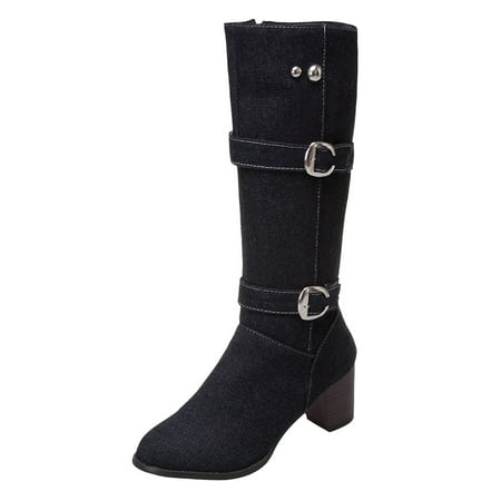 

QYZEU Wide Boots for Women Flat Over Knee Boots Wide Calf for Women High End Suede Leather Boots Autumn And Winter Boots Women Fashion Boots
