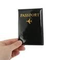 thumbnail image 3 of Unique Bargains 1 Pc Passport Holder Glossy Passport Sleeve Black, 3 of 5