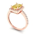 thumbnail image 2 of Halo Engagement Ring for Women - 1.86ct Natural Citrine in 14K Rose Gold Promise Ring, 2 of 6