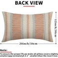 thumbnail image 4 of Orange Pillow Covers 12x20 Set of 2 Gray Grey Dot Print Striped Lumbar Rectangle Decorative Outdoor Pillowcases Boho Rustic Farmhouse Decorative Throw Cushion Case Decor for Couch Sofa Bed, 4 of 6