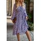 thumbnail image 5 of Vestido PRETTYGARDEN cruzado con escote en V, estampado floral, azul marino, talla grande, 5 of 5