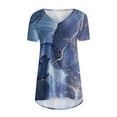 thumbnail image 3 of DYMADE Women's Short Sleeve V Neck Printed Flowy Tunics Top, 3 of 4
