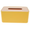thumbnail image 4 of UPGRATOR 1Set Facial Tissue Organizer Yellow PP Wood Rectangular for Restaurant Use Toilet Stand, 4 of 7