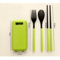 thumbnail image 2 of LLC Ensemble de Couverts de Voyage Réutilisables avec Étui - Ensemble de Couverts 3 Pcs (Fourchette, Cuillère, Baguettes) - Vert, 2 of 4