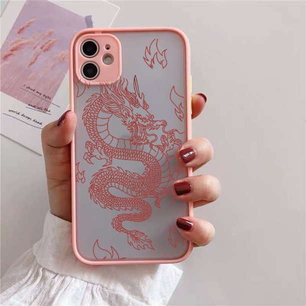 Remazy Fashion Dragon Animal Pattern Phone Case For iPhone 13 12 11 14 Pro MAX X XS XR 8 7 Plus Hard Transparent Cover Matte Bag xuanjing unisex