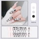 thumbnail image 1 of Uñas postizas, uñas postizas, regalos para mujeres que usan uñas al por mayor, uñas largas trapezoidales ruborizadas, cadena de tablero de ajedrez, camelia, manicura de uñas para usar., 1 of 2