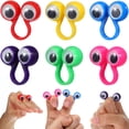 thumbnail image 1 of 10 unidades de juguetes de dedo educativos e inteligentes, títeres de anillo con ojos grandes, divertidos juegos de dedos para niños, regalo para fiestas (color aleatorio)., 1 of 8