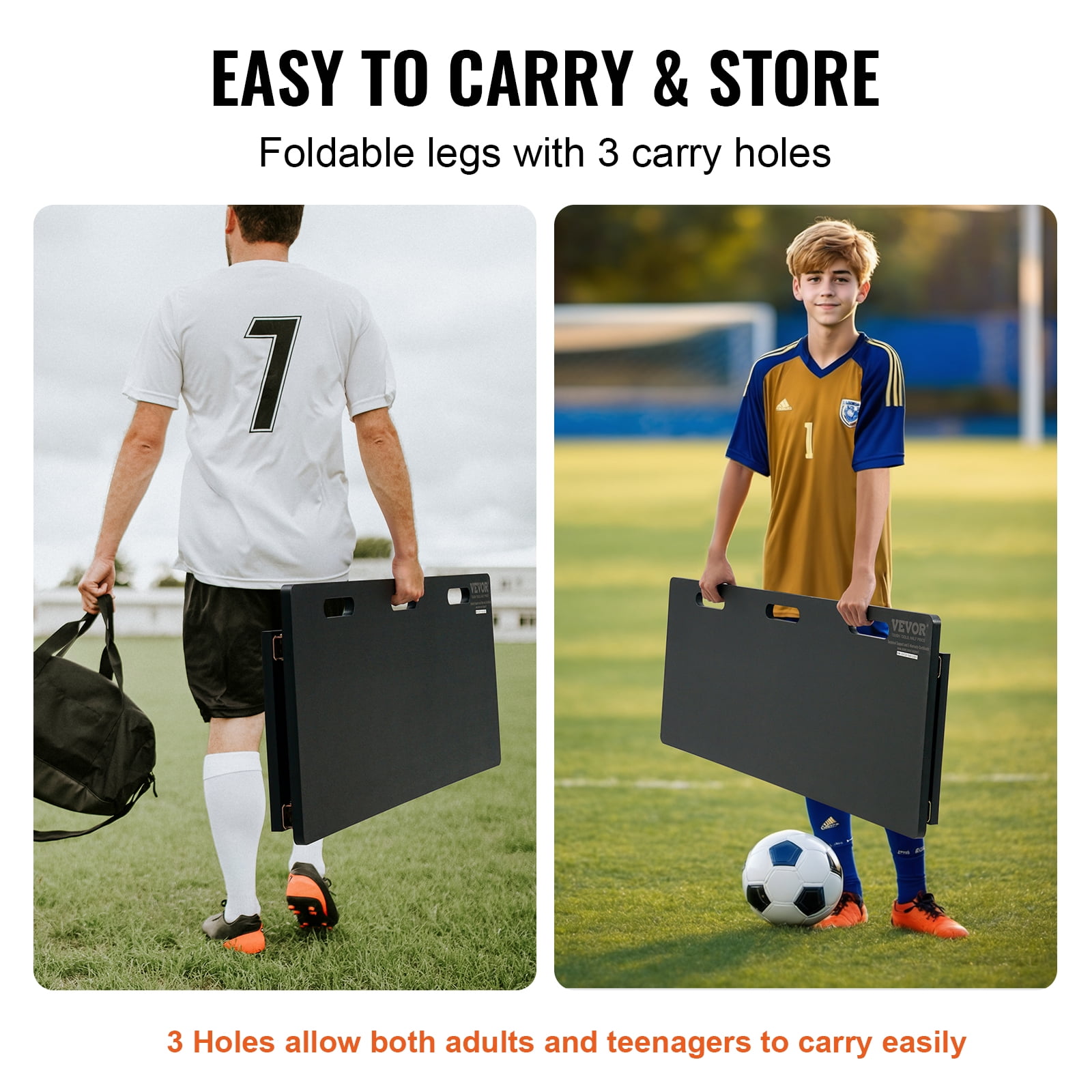 Voetbal Rebounder Board, 45 X18 Draagbare Voetbalmuur Met 2 Hoeken Rebound Opvouwbare Hdpe Kickback Rebound Board Voetbal Trainingsapparatuur