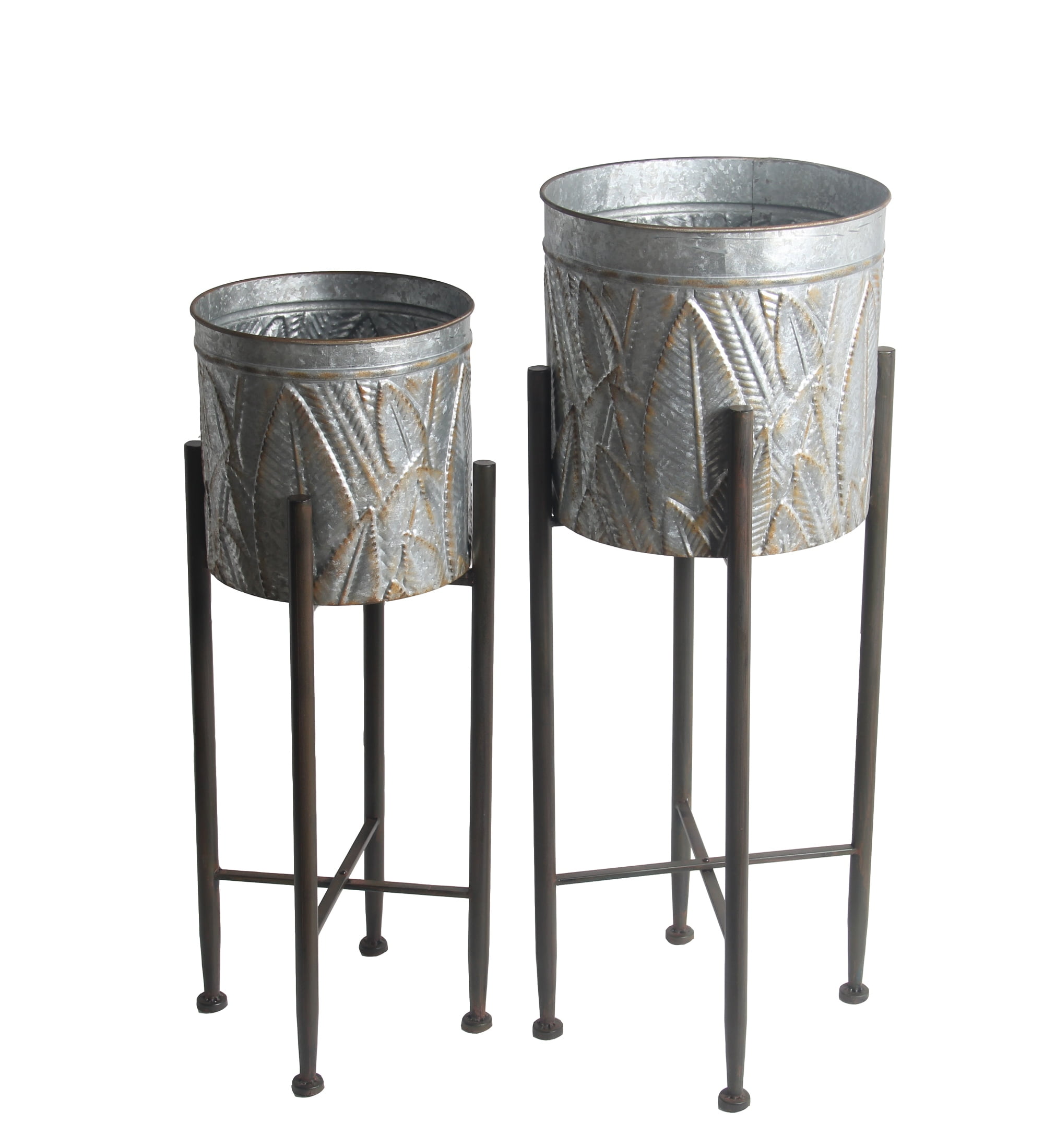 2 Pc Plant Stands Galvanized