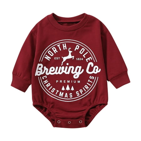 

Baby Boys Bodysuits Xmas Baby Boys Girls Letter Long Sleeve Romper Christmas Outfit Clothes