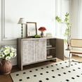 thumbnail image 2 of Tcbosik Farmhouse Storage Cabinet with 3 Doors, Multifunctional Buffet Sideboard with Adjustable Shelves, Accent Cabinet for Living Room, Dining Room, Entryway, Kitchen, Natural, 2 of 8