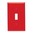 thumbnail image 2 of Leviton 80701-R 1-Gang Toggle Device Switch Wallplate, Standard Size, Thermoplastic Nylon, Device Mount, Red, 2 of 2