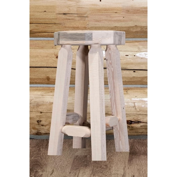 Homestead Collection Counter Height Backless Barstool, Clear Lacquer Finish