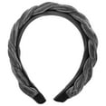 thumbnail image 1 of Accesorio para el cabello con trenza cruzada para mujer, de franela, ancho y gris, 1 of 5