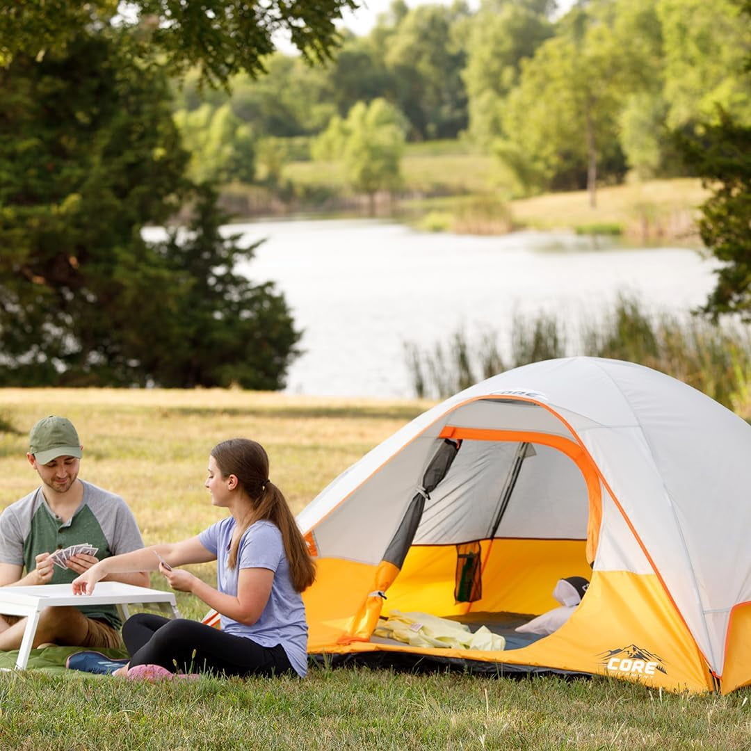 CORE 7' x 7' 3 Person Dome Backpacking Camping Tent, 8lbs