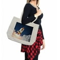 thumbnail image 2 of Outer Space Shopping Bag, Space Rocket Lifting Through the Clouds Blast Explore the Galaxy Photo, Eco-Friendly Reusable Bag for Groceries Beach and More, 15.5" X 14.5", Cream, by Ambesonne, 2 of 2