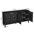 thumbnail image 6 of HLR 62'' Mid Century Vintage Sideboards Buffets Cabinet with 4 Doors Storage for Kitchen Dining, Black, 6 of 14