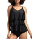 thumbnail image 1 of Trajes de baño para mujer, traje de baño de 2 piezas con volantes, parte inferior de bikini de cintura alta, trajes de baño de talla grande con control de barriga Adepaton WRHS-107-2, 1 of 7