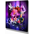 thumbnail image 2 of Abstract Floral Design with Dove - Floral Canvas Art print, 2 of 3
