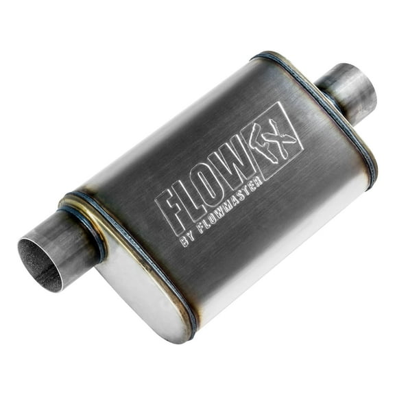 Flowmaster 71229 FlowFX Muffler 3" Offset Inlet 3" Center Outlet - Moderate Sound 409 Stainless Steel
