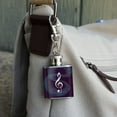 thumbnail image 3 of Treble Clef on Music Notes Stainless Steel 1oz Mini Flask Key Chain, 3 of 3