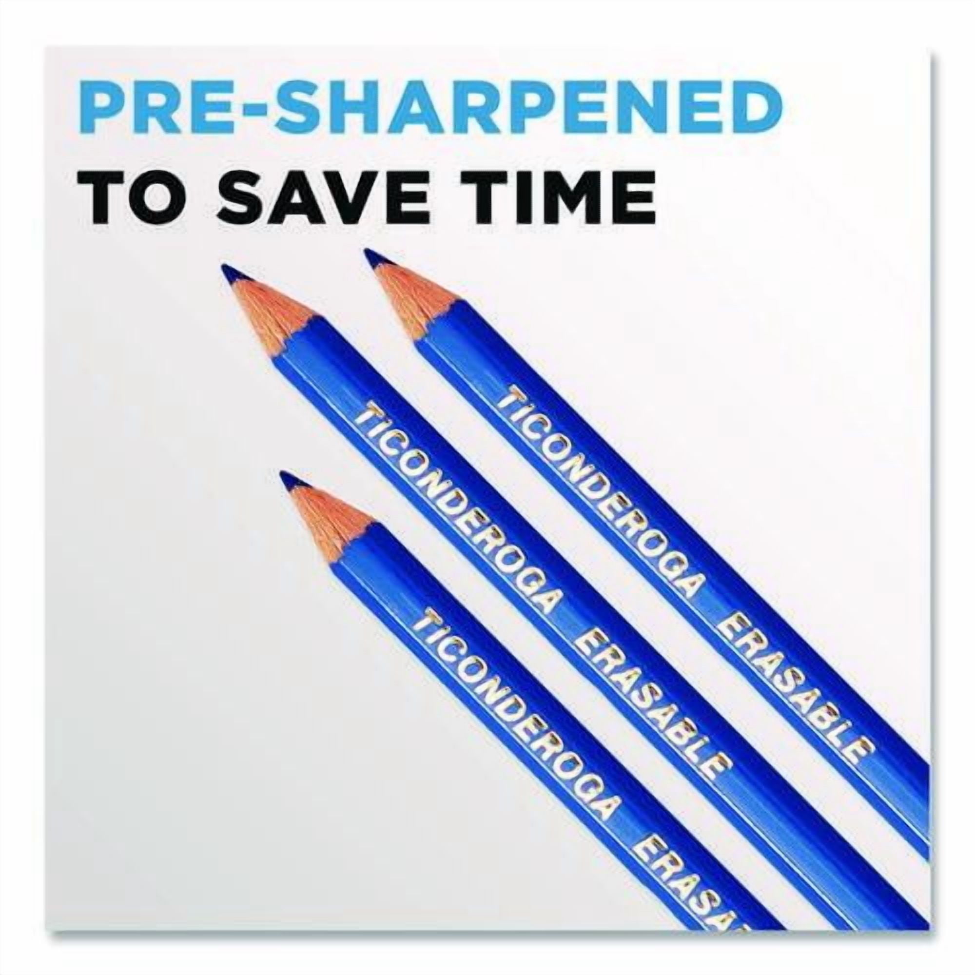 Erasable Colored Pencils, 2.6 mm, 2B (#2), Blue Lead, Blue Barrel, 12/Pack | Bundle of 2