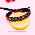 thumbnail image 2 of Pulsera holográfica reflectante con cordón de mano tejido de aleación para amantes del amor, 2 of 5
