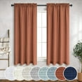 thumbnail image 1 of Terracotta Curtains 54 Inch Length for Bedroom 2 Panel Sets Rod Pocket Linen Drapes Light Diffusing Semi Sheer Rust Curtain for Living Room Dining Bathroom Boho Decor Burnt Orange Red Brown 52x54 Long, 1 of 8