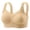 Khaki, variant on Embossed Wireless Push-Up Bralette Women's Solid Color Bra with Hook & Eye Soft Skin-Friendly Fabric Ruffle Detail