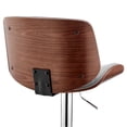 thumbnail image 4 of Armen Living Indoor Brock Adjustable Gray Faux Leather and Walnut Wood with Chrome Finish Bar Stool, 4 of 11
