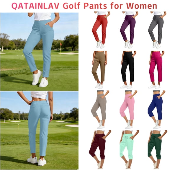 QATAINLAV Women's Dress Pants High Waisted Stretchy Straight Leg Work Trousers Office Business Casual Slacks with Pockets White L