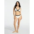 thumbnail image 4 of Time and Tru Women's and Women's Plus Size Contrast Banded Bikini Top, Sizes XS-3X, 4 of 5