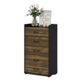 thumbnail image 6 of Furinno Modern 5-Drawer Kitchen & Dining Sideboard Buffet Storage, Columbia Walnut/Black, 6 of 6